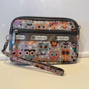 LeSportSac owl wristlet wallet